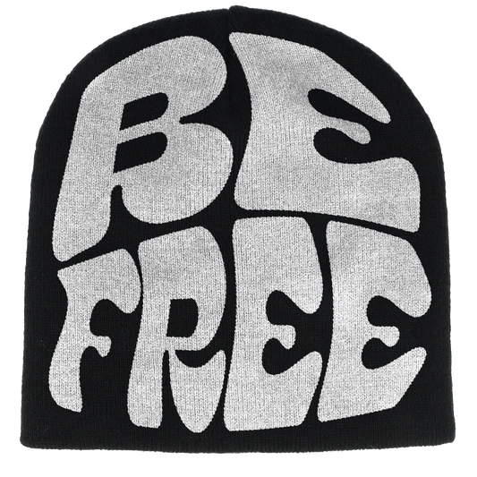 BEFREE SILK LINE TEXT BEANIE